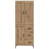 vidaXL Highboard so z&aacute;suvkou 2 pcs Remeseln&yacute; dub Kompozitn&eacute; drevo