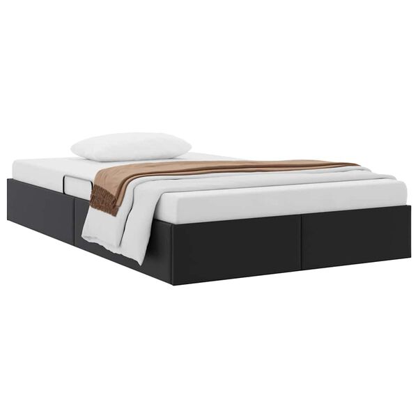 vidaXL &Uacute;ložn&aacute; posteľ s matracmi Čierna 120 x 190 cm Umel&aacute; koža