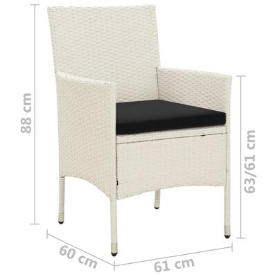 vidaXL Záhradné stoličky 2 ks s podložkami polyratan biele