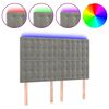 vidaXL Čelo postele s LED bledosiv&eacute; 144x5x118/128 cm zamat