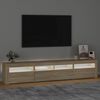 vidaXL TV skrinka s LED svetlami dub sonoma 210 x 35 x 40 cm