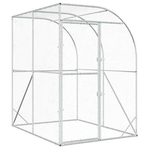 vidaXL Kurn&iacute;k pre kurčat&aacute; Strieborn&aacute; 200 x 200 x 215 cm