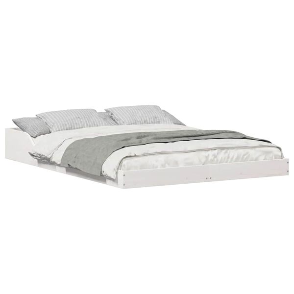 vidaXL Rám postele Biela 120 x 200 cm Masívne borovicové drevo