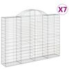 vidaXL Obl&uacute;kov&eacute; gabionov&eacute; ko&scaron;e 7 ks 200x30x140/160 cm pozink. železo