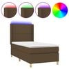 vidaXL Posteľ boxsping s matracom a LED tmavohned&aacute; 90x190 cm l&aacute;tka