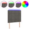 vidaXL Čelo postele s LED tmavosiv&eacute; 90x5x118/128 cm zamat