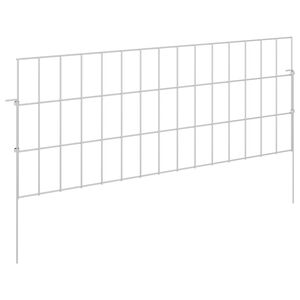 vidaXL Z&aacute;hradn&yacute; plot s kol&iacute;kmi 12 ks 75 x 30 cm Pozinkovan&aacute; oceľ