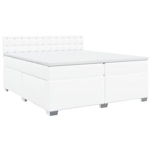 vidaXL Boxspring posteľ s matracom biela 200x200 cm umel&aacute; koža