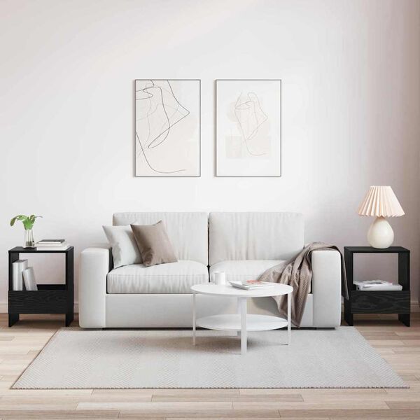 vidaXL Reg&aacute;l na časopisy 2 pcs Čierny dub 35 x 30 x 45 cm