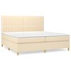 vidaXL Boxspring posteľ s matracom kr&eacute;mov&aacute; 200x200 cm l&aacute;tka