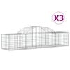 vidaXL Obl&uacute;kov&eacute; gabionov&eacute; ko&scaron;e 3 ks 200x50x40/60 cm pozink. železo