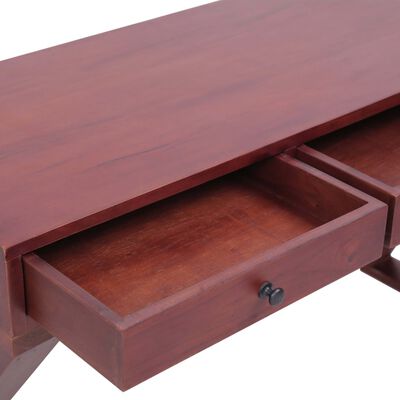 vidaXL Počítačový stôl hnedý 132x47x77 cm masívne mahagónové drevo