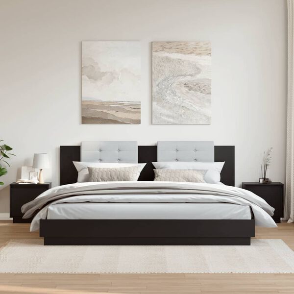 vidaXL Nočné stolíky 2 ks čierne 40x30x40 cm masívne borovicové drevo