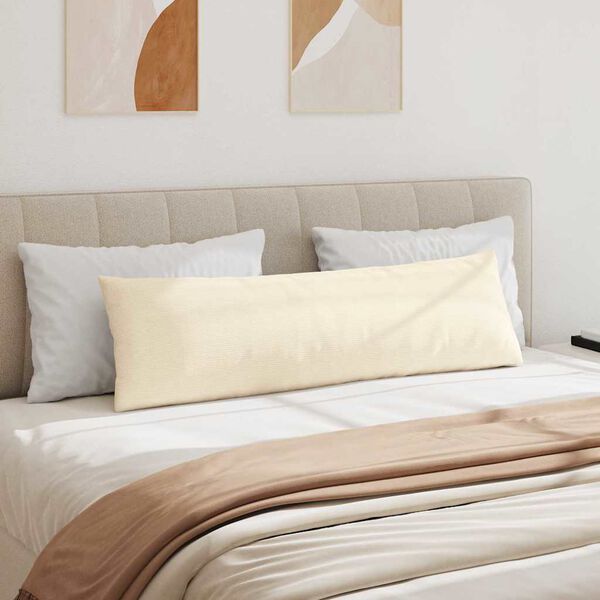 vidaXL Vankúše na pohovku 2 pcs Krémová 145 x 40 cm Kordúrová tkanina