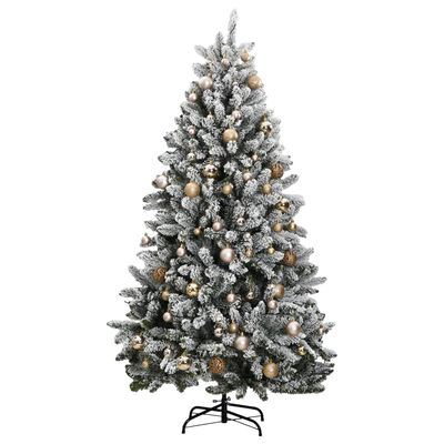 vidaXL Umelý výklopný vianočný stromček 300 LED a sada gúľ 180 cm