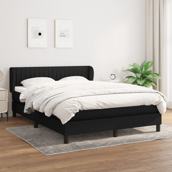 vidaXL Boxspring posteľ s matracom čierny 140x190 cm l&aacute;tka