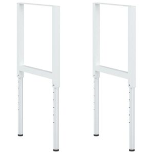vidaXL R&aacute;my na pracovn&eacute; stoly 2 ks kovov&eacute; 55x(69x95,5) cm siv&eacute;