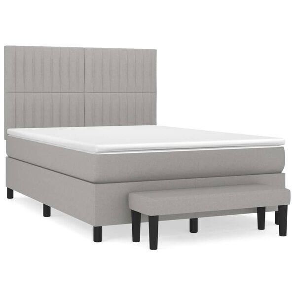 vidaXL Boxspring posteľ s matracom bledosiv&aacute; 140x200 cm l&aacute;tka
