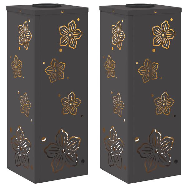 vidaXL Sol&aacute;rne LED svetlo na chodn&iacute;k 2 pcs Čierna