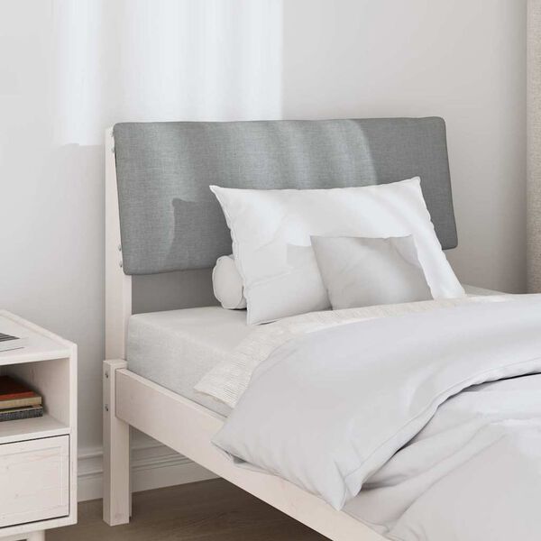 vidaXL Čalúnené čelo postele Svetlosivá 80 cm Masívne borovicové drevo