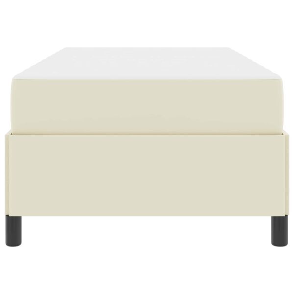 vidaXL R&aacute;m postele s matracom Kr&eacute;mov&aacute; 100 x 200 cm Umel&aacute; koža