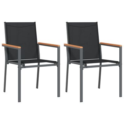 vidaXL Záhradné stoličky 2 ks čierne 55x61,5x90 cm textilén a oceľ