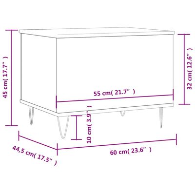 vidaXL Konferenčný stolík čierny 60x44,5x45 cm spracované drevo