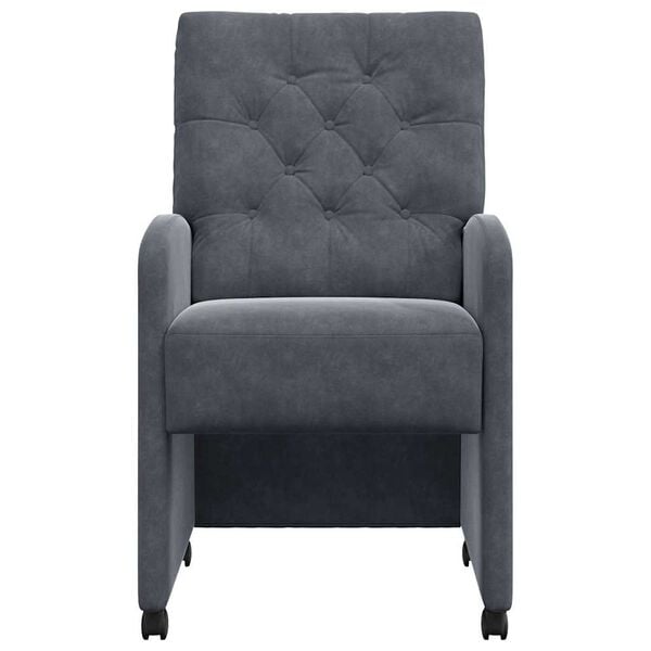 vidaXL Jedálenské stoličky na kolieskach s kolesami 2 pcs Tmavo šedá