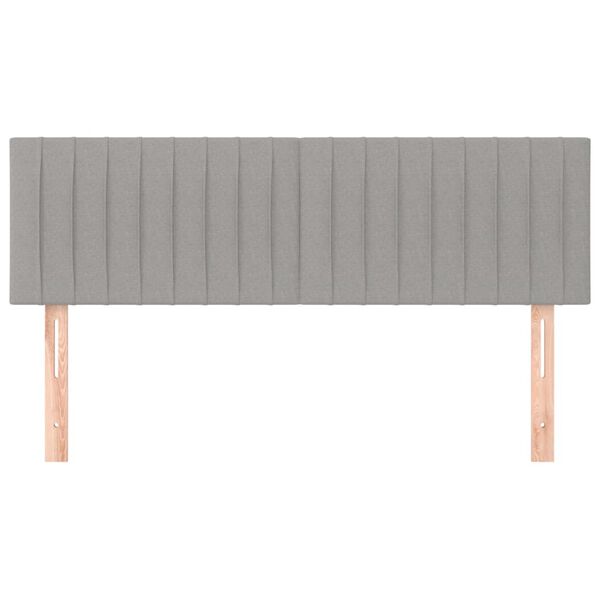 vidaXL Čelá postele bledosivé 72x5x78/88 cm látka