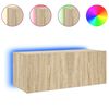 vidaXL TV nástenná skrinka s LED svetlami dub sonoma 80x35x31 cm