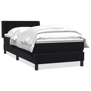vidaXL Posteľn&yacute; r&aacute;m boxspring s matracom čierny 90x210 cm zamat