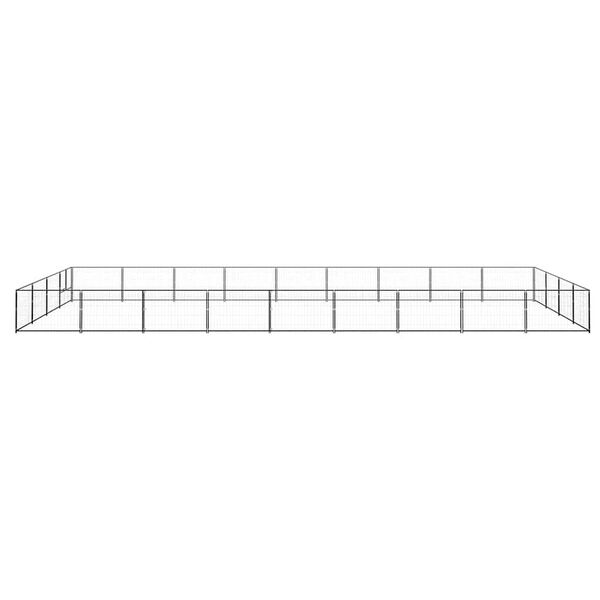 vidaXL Koterec pre psy čierny 36 m&sup2; oceľ