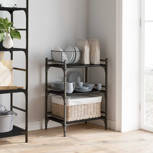 vidaXL Kuchynsk&yacute; voz&iacute;k Čierny dub 50 x 35 x 75.5 cm Kompozitn&eacute; drevo