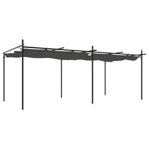 vidaXL Pergola so zaťahovacou strechou antracitov&aacute; 589x292x230 cm