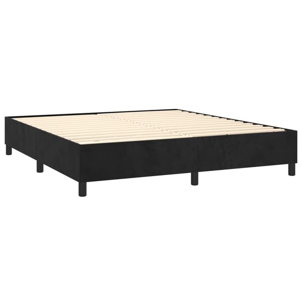 vidaXL Posteľn&yacute; r&aacute;m boxspring s matracom čierny 200x200 cm zamat
