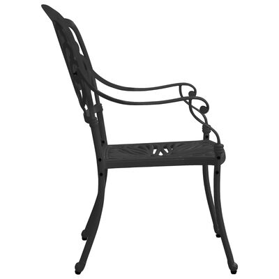 vidaXL 3-dielna sedacia bistro súprava liaty hliník čierna