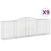 vidaXL Obl&uacute;kov&eacute; gabionov&eacute; ko&scaron;e 9 ks 400x50x120/140 cm pozink. železo