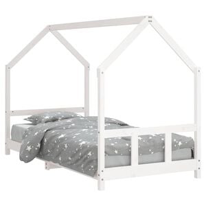 vidaXL R&aacute;m detskej postele biely 90x200 cm mas&iacute;vna borovica