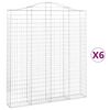 vidaXL Obl&uacute;kov&yacute; gabionov&yacute; k&ocirc;&scaron; 6 ks 200x30x220/240cm pozinkovan&eacute; železo