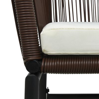 vidaXL Záhradné stoličky 2 ks, hnedé, PE ratan
