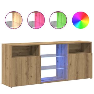 vidaXL TV skrinka s LED dub artisan 120x30x50 cm kompozitn&eacute; drevo
