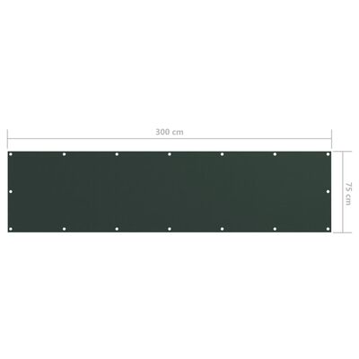 vidaXL Balkónová markíza, tmavozelená 75x300 cm, oxfordská látka