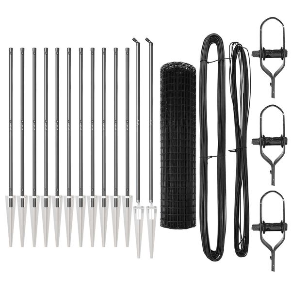 vidaXL Plot s stĺpmi Sivá 1.2 x 25 m Oceľ