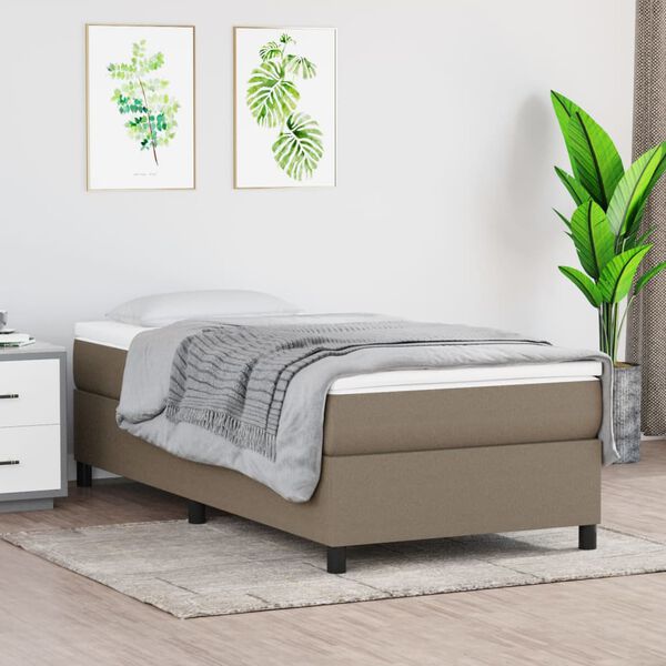 vidaXL Posteľn&yacute; r&aacute;m s boxspringom Taupe 90x200cm L&aacute;tka
