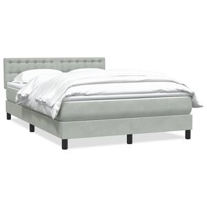 vidaXL Posteľn&yacute; r&aacute;m boxsping s matracom bledosiv&yacute; 160x210 cm zamat