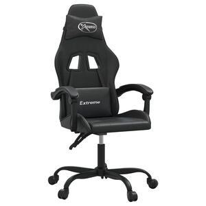 vidaXL Otočn&aacute; hern&aacute; stolička čierna umel&aacute; koža