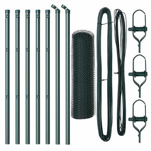 vidaXL Stĺp na plot. Zelen&aacute; 10 x 0,4 m (13 mm sieť) Ocel a PVC