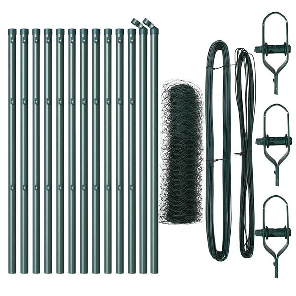 vidaXL Stĺp na plot. Zelen&aacute; 25 x 0,8 m (36 mm sieť) Ocel a PVC