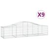 vidaXL Obl&uacute;kov&yacute; gabionov&yacute; k&ocirc;&scaron; 9 ks 200x50x40/60 cm pozinkovan&eacute; železo