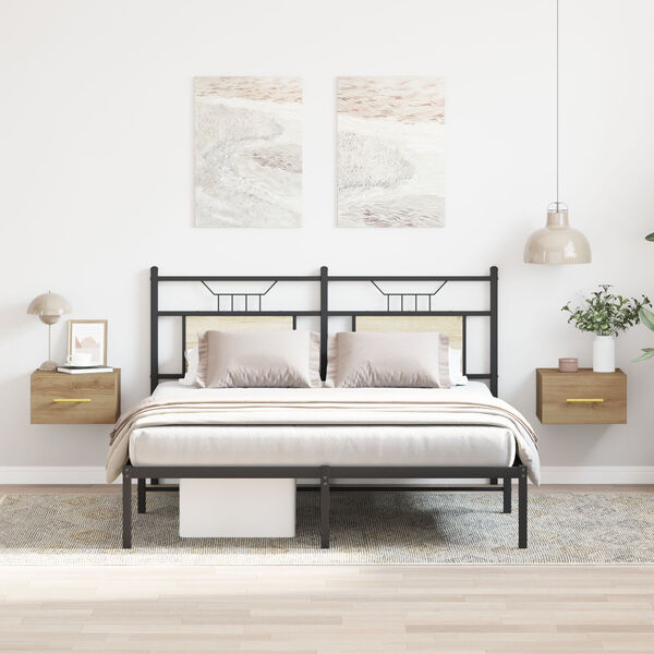 vidaXL Nočn&yacute; stol&iacute;k N&aacute;stenn&yacute; 2 pcs Remeseln&yacute; dub 35 x 35 x 20 cm